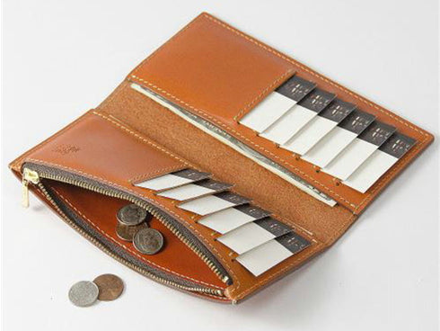 【豊岡財布 エンドー鞄 EN1143 テラコッタ】嘉玄 財-TAKARA- 二つ折り長財布