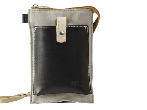 【豊岡鞄 エンドー鞄 EN1150 グレージュ】嘉玄 懐-KAI- サコッシュ縦