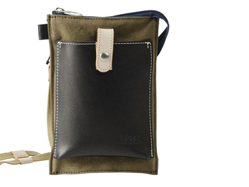 【豊岡鞄 エンドー鞄 EN1150 カーキ】嘉玄 懐-KAI- サコッシュ縦