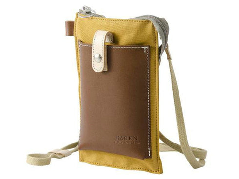 【豊岡鞄 エンドー鞄 EN1150 マスタード】嘉玄 懐-KAI- サコッシュ縦