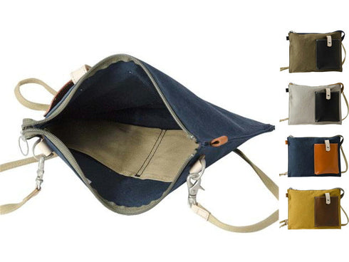 【豊岡鞄 エンドー鞄 EN1152 グレージュ】嘉玄 懐-KAI- サコッシュ横