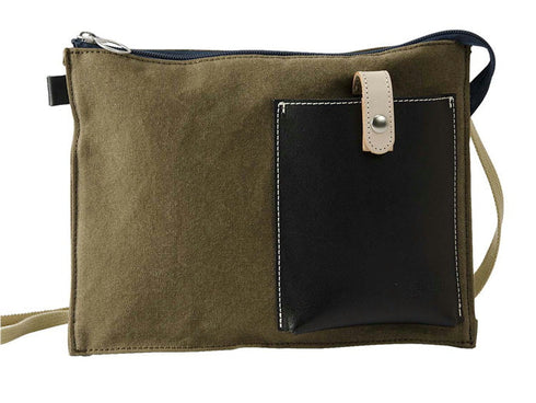 【豊岡鞄 エンドー鞄 EN1152 カーキ】嘉玄 懐-KAI- サコッシュ横
