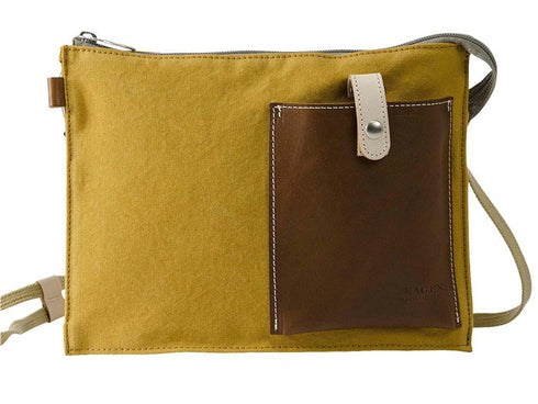 【豊岡鞄 エンドー鞄 EN1152 マスタード】嘉玄 懐-KAI- サコッシュ横