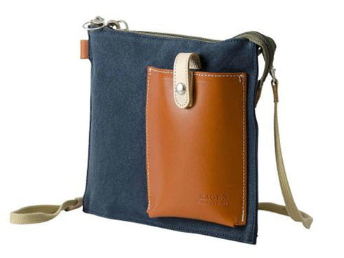 【豊岡鞄 エンドー鞄 EN1152 ネイビー】嘉玄 懐-KAI- サコッシュ横