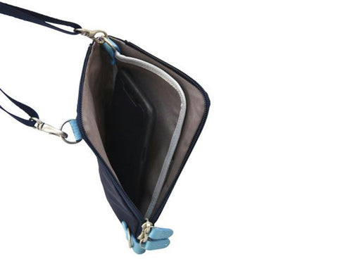 【豊岡鞄 エルダー GM091XM ディープブルー】For the blue クロスミニショルダーバッグ