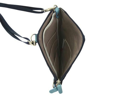 【豊岡鞄 エルダー GM091XM ディープブルー】For the blue クロスミニショルダーバッグ