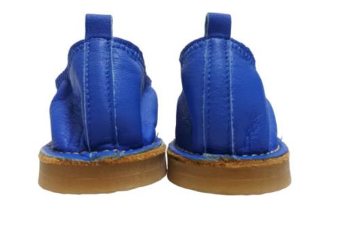 【モモ MO-2 ブルー】ぺたんこ柔らか本革シューズ