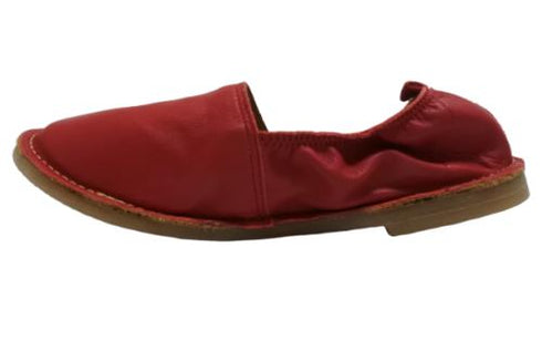 【モモ MO-2 レッド】ぺたんこ柔らか本革シューズ