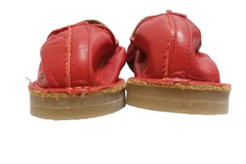 【モモ MO-2 レッド】ぺたんこ柔らか本革シューズ