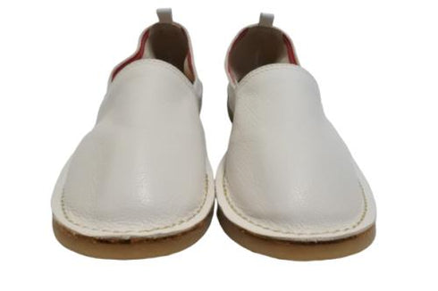 【モモ MO-2 ホワイト】ぺたんこ柔らか本革シューズ