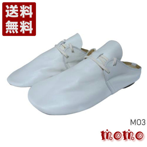 【momo MO-3 ホワイト】本革くたっと柔らかスリッポンシューズ