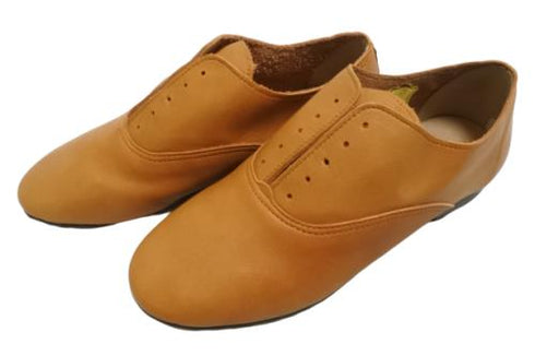 【momo MO-4 ブラウン】スニーカー風靴紐なし柔らか本革スリッポンシューズ