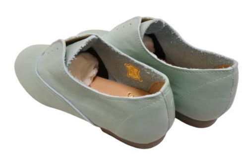 【momo MO-4 ブルー】スニーカー風靴紐なし柔らか本革スリッポンシューズ