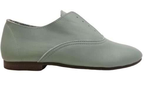 【momo MO-4 ブルー】スニーカー風靴紐なし柔らか本革スリッポンシューズ