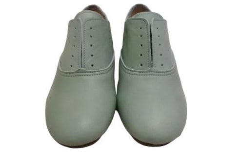 【momo MO-4 ブルー】スニーカー風靴紐なし柔らか本革スリッポンシューズ