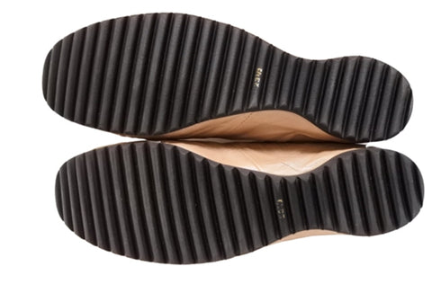 【…AShiOtO N1540 ライトベージュ】本革超軽量ゴムストラップシューズ