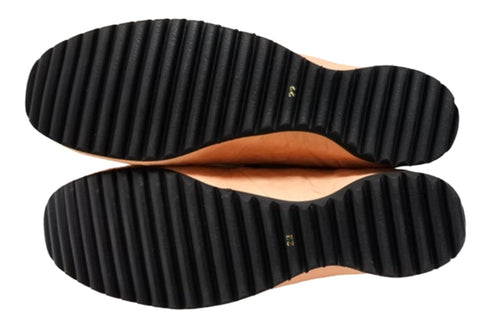 【…AShiOtO N1540 ライトオレンジ】本革超軽量ゴムストラップシューズ