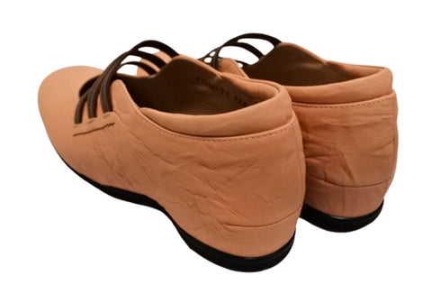 【…AShiOtO N1540 ライトオレンジ】本革超軽量ゴムストラップシューズ