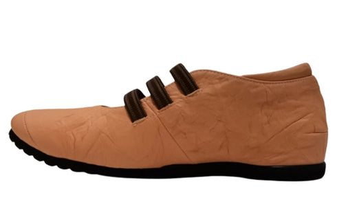 【…AShiOtO N1540 ライトオレンジ】本革超軽量ゴムストラップシューズ