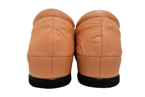 【…AShiOtO N1540 ライトオレンジ】本革超軽量ゴムストラップシューズ