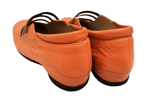 【…AShiOtO N1540 オレンジ】本革超軽量ゴムストラップシューズ