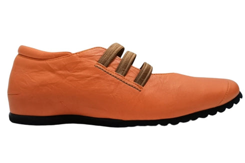 【…AShiOtO N1540 オレンジ】本革超軽量ゴムストラップシューズ