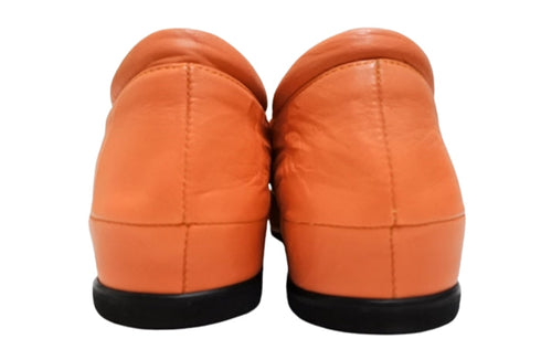 【…AShiOtO N1540 オレンジ】本革超軽量ゴムストラップシューズ