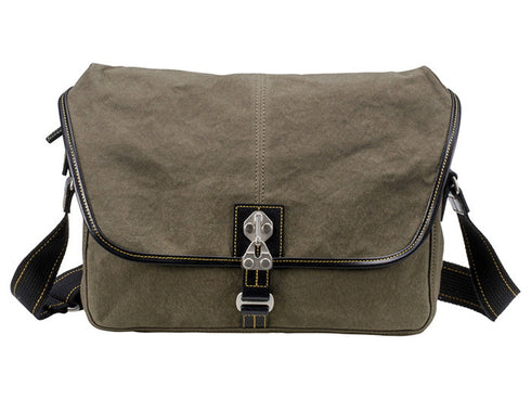 【豊岡鞄 直帆布 NEH-006 カーキ】撥水性抜群!人気ショルダーバッグ(大)