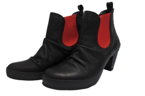 【SPINGLE NIMA NIMA706 ブラックレッド】本革サイドゴアブーティ