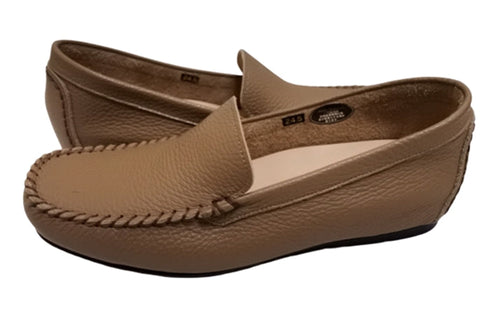 【PRETA flex P1101 オーク】本革レザープレーンモカシンシューズ