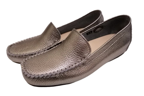 【PRETA flex P1101 スティール】本革レザープレーンモカシンシューズ