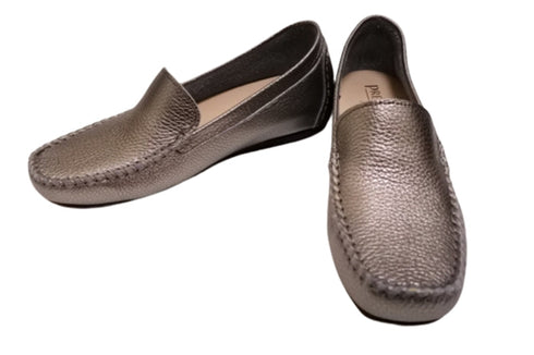 【PRETA flex P1101 スティール】本革レザープレーンモカシンシューズ