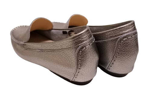 【PRETA flex P1101 スティール】本革レザープレーンモカシンシューズ