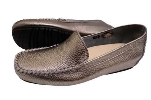 【PRETA flex P1101 スティール】本革レザープレーンモカシンシューズ