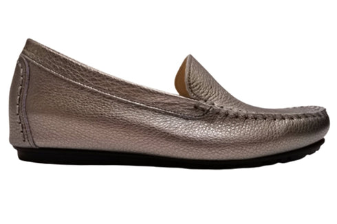 【PRETA flex P1101 スティール】本革レザープレーンモカシンシューズ