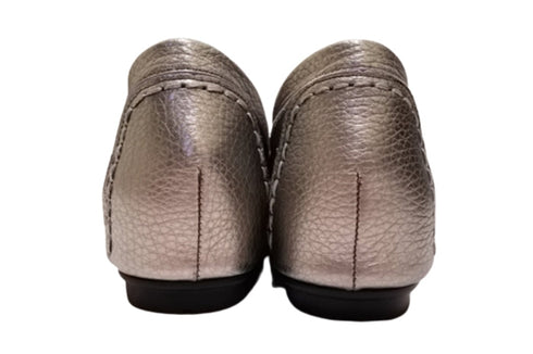 【PRETA flex P1101 スティール】本革レザープレーンモカシンシューズ