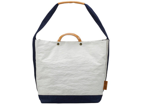 【豊岡鞄 つつむ S2000 ホワイトネイビー】TUTUMU News paper tote ショルダーバッグ