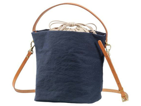 【豊岡鞄 つつむ S2700 ネイビー】TUTUMU Cube ショルダーバッグ