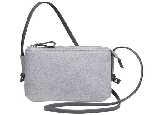 【豊岡鞄 つつむ S3101 グレー】TUTUMU スェードお散歩WALLET ショルダーバッグ