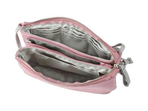 【豊岡鞄 つつむ S3101 ローズ】TUTUMU スェードお散歩WALLET ショルダーバッグ