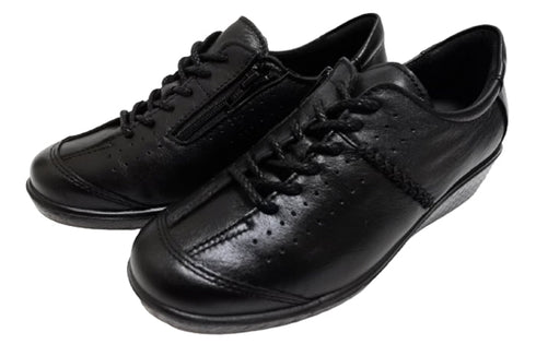 【ムーンスター SP2401 ブラック】本革柔らかガーメントレザー使用靴紐シューズ