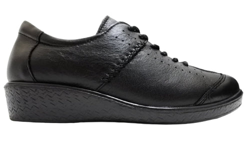 【ムーンスター SP2401 ブラック】本革柔らかガーメントレザー使用靴紐シューズ