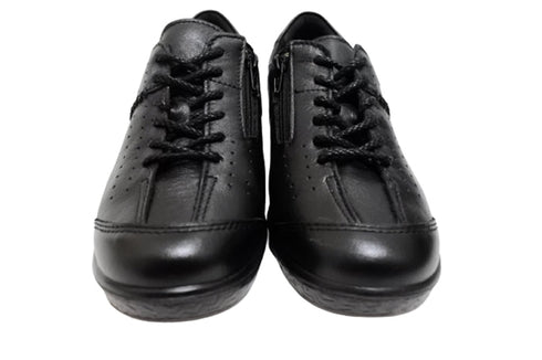 【ムーンスター SP2401 ブラック】本革柔らかガーメントレザー使用靴紐シューズ