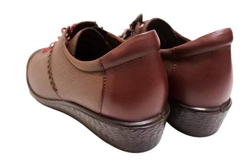 【ムーンスター SP2401 ブラウン】本革柔らかガーメントレザー使用靴紐シューズ