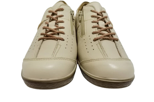【ムーンスター SP2401 アイボリー】本革柔らかガーメントレザー使用靴紐シューズ