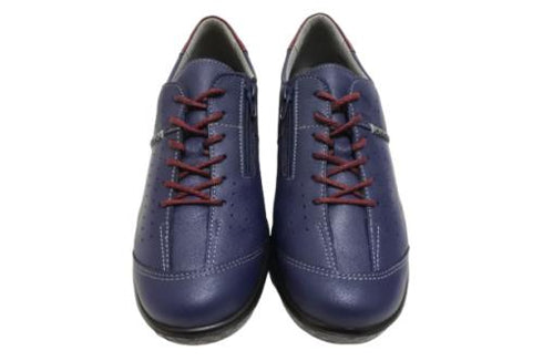 【ムーンスター SP2401 ネイビー】本革柔らかガーメントレザー使用靴紐シューズ