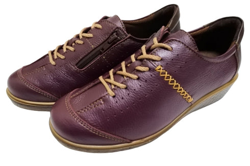 【ムーンスター SP2401 パープル】本革柔らかガーメントレザー使用靴紐シューズ