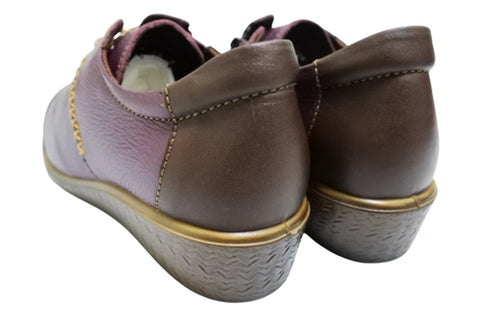 【ムーンスター SP2401 パープル】本革柔らかガーメントレザー使用靴紐シューズ