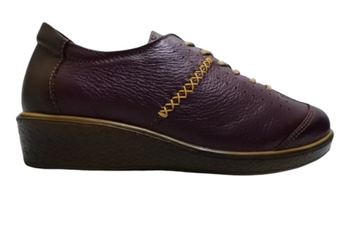 【ムーンスター SP2401 パープル】本革柔らかガーメントレザー使用靴紐シューズ