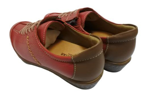 【ムーンスター SP2401 レッド】本革柔らかガーメントレザー使用靴紐シューズ